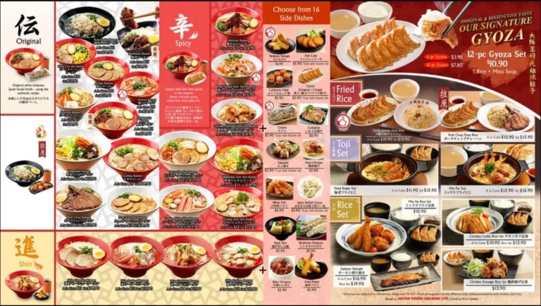 AJISEN RAMEN MENU