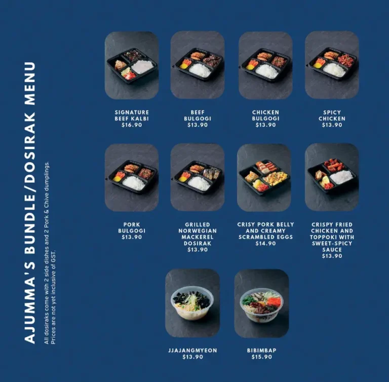 AJUMMA’S MENU