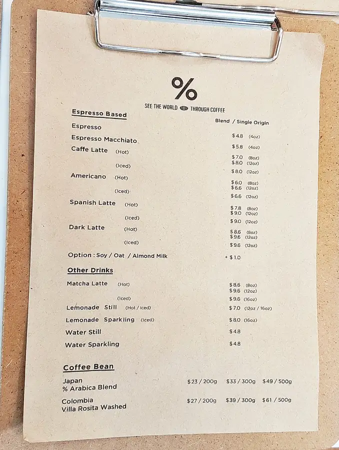 ARABICA MENU