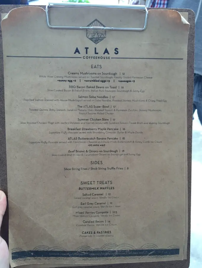 ATLAS COFFEEHOUSE MENU SINGAPORE