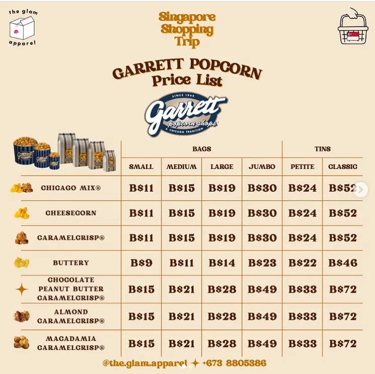 GARRETT POPCORN MENU