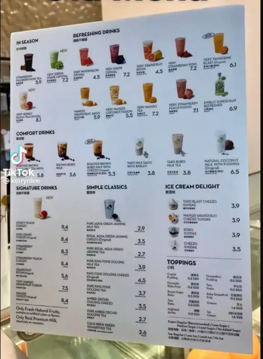 HEYTEA MENU