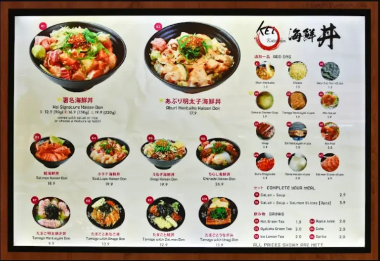 KEI KAISENDON MENU