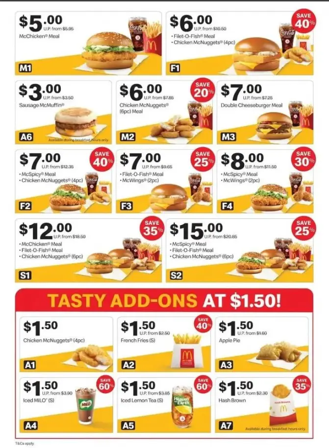 MCDONALD’S MENU SINGAPORE