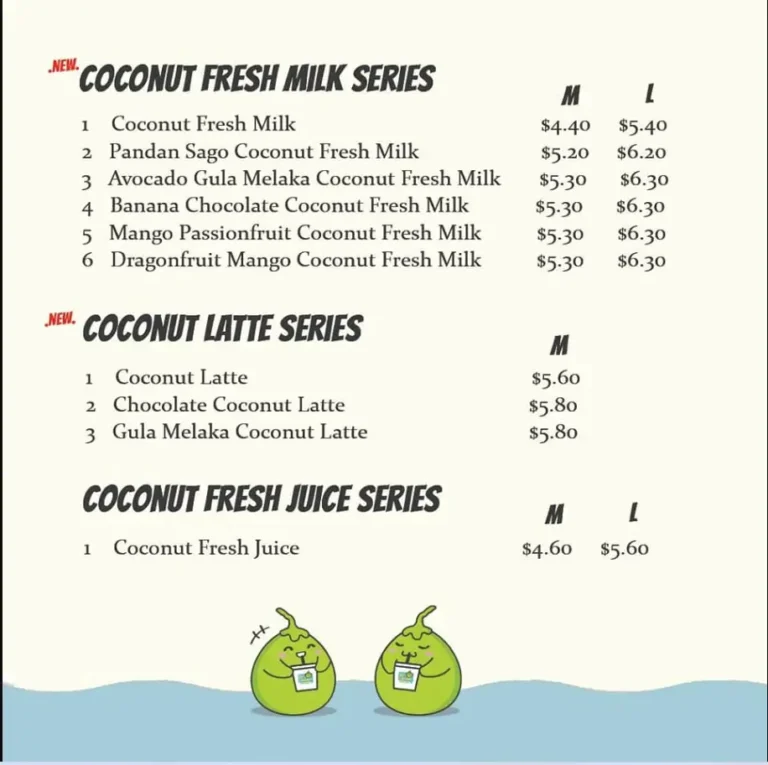 MR COCONUT MENU