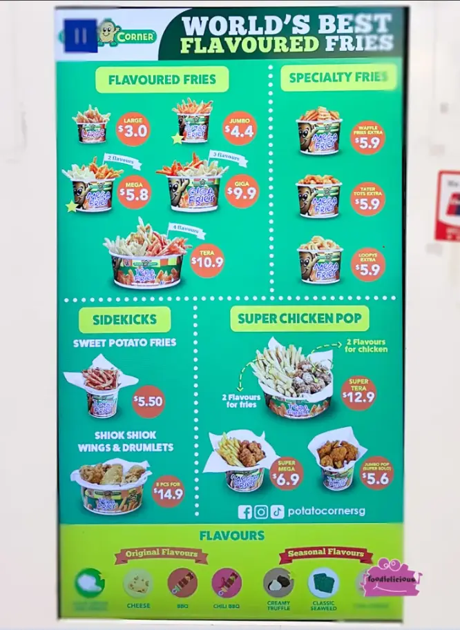 POTATO CORNER MENU SINGAPORE