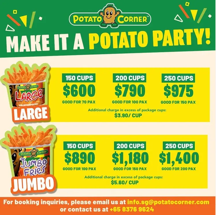 POTATO CORNER MENU