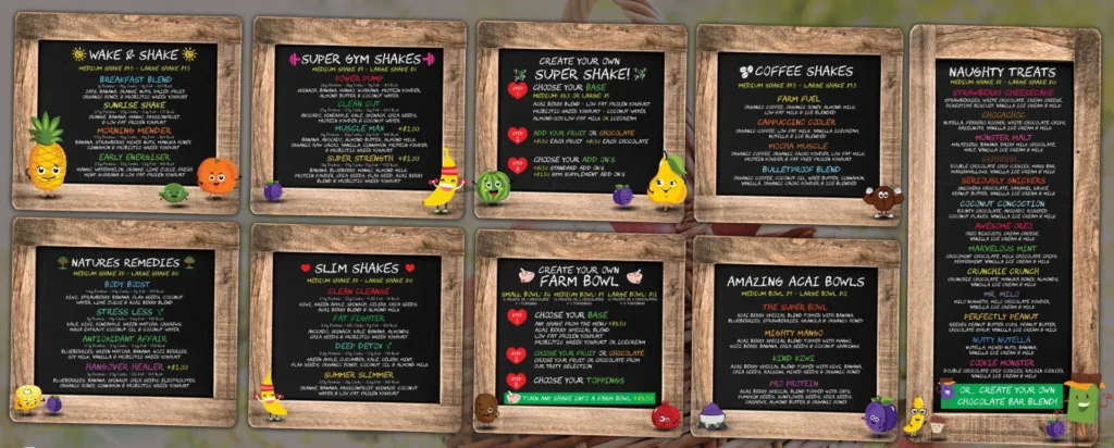 SHAKE FARM MENU SINGAPORE