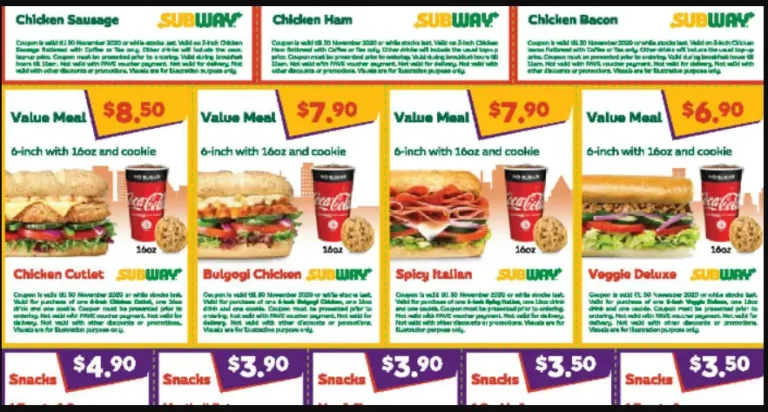 SUBWAY MENU