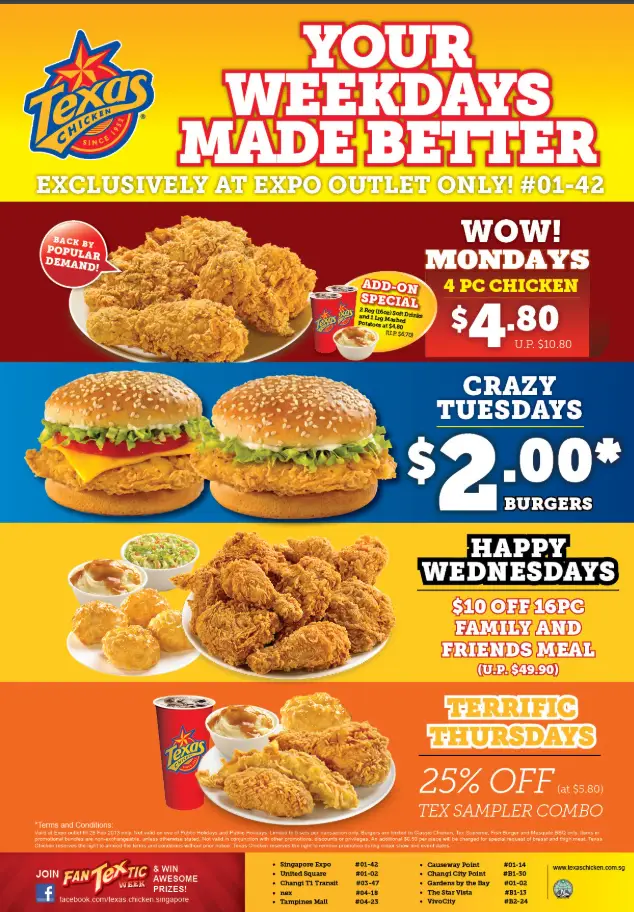 TEXAS CHICKEN MENU SINGAPORE