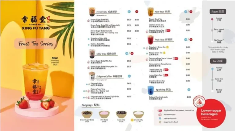 XING FU TANG MENU