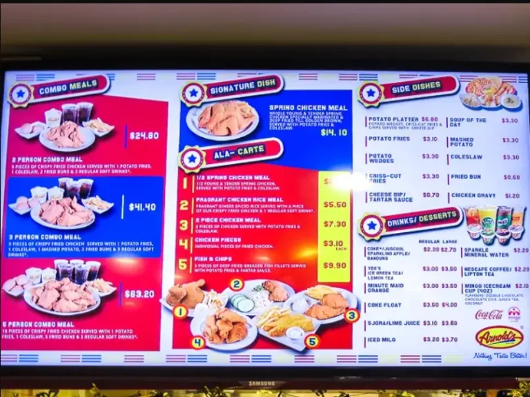 ARNOLDS FRIED CHICKEN MENU