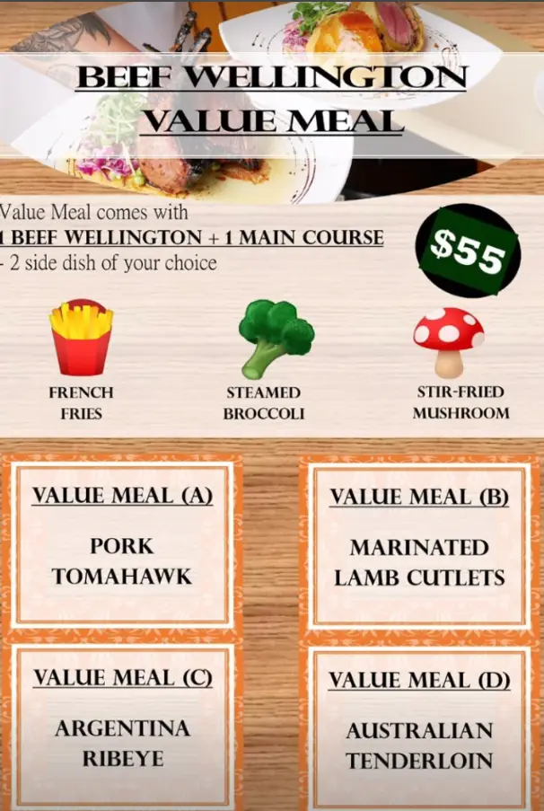 MEET 4 MEAT MENU SINGAPORE